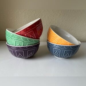 Trudeau Colorful Porcelain Bowl Set of 5 🦋